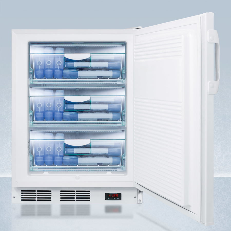 Summit VT65MLPLUS2ADA Ada Compliant 24" Wide All-Freezer For Freestanding Use, Manual Defrost With A Nist Calibrated Thermometer, Lock, And -25 C Capability