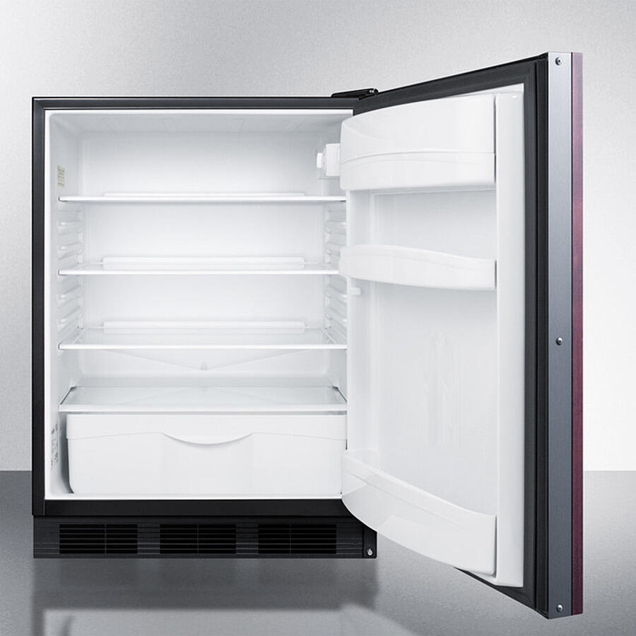 Summit FF6BKBI7IFADA Ada Compliant Commercial All-Refrigerator For Built-In General Purpose Use, Auto Defrost W/Integrated Door Frame For Overlay Panels And White Cabinet