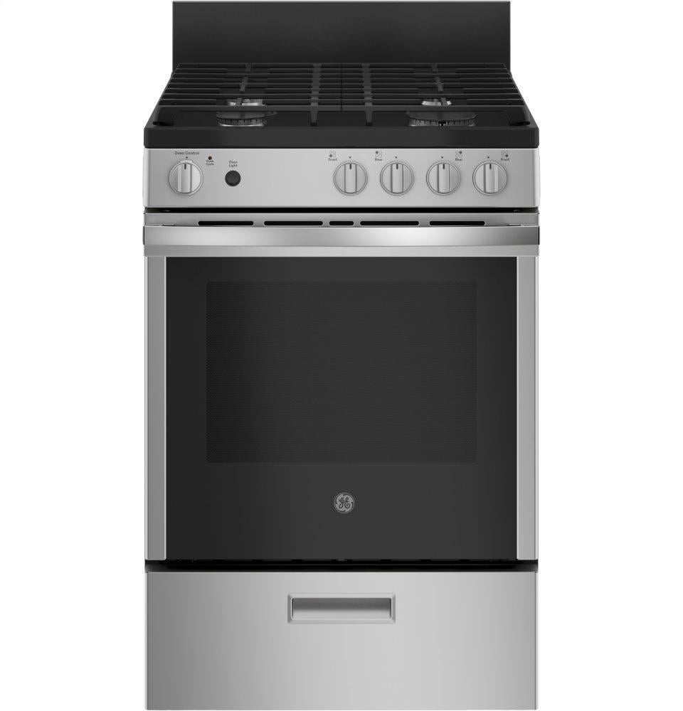 Ge Appliances JGAS640RMSS Ge® 24" Steam Clean Free-Standing/Slide-In Gas Range