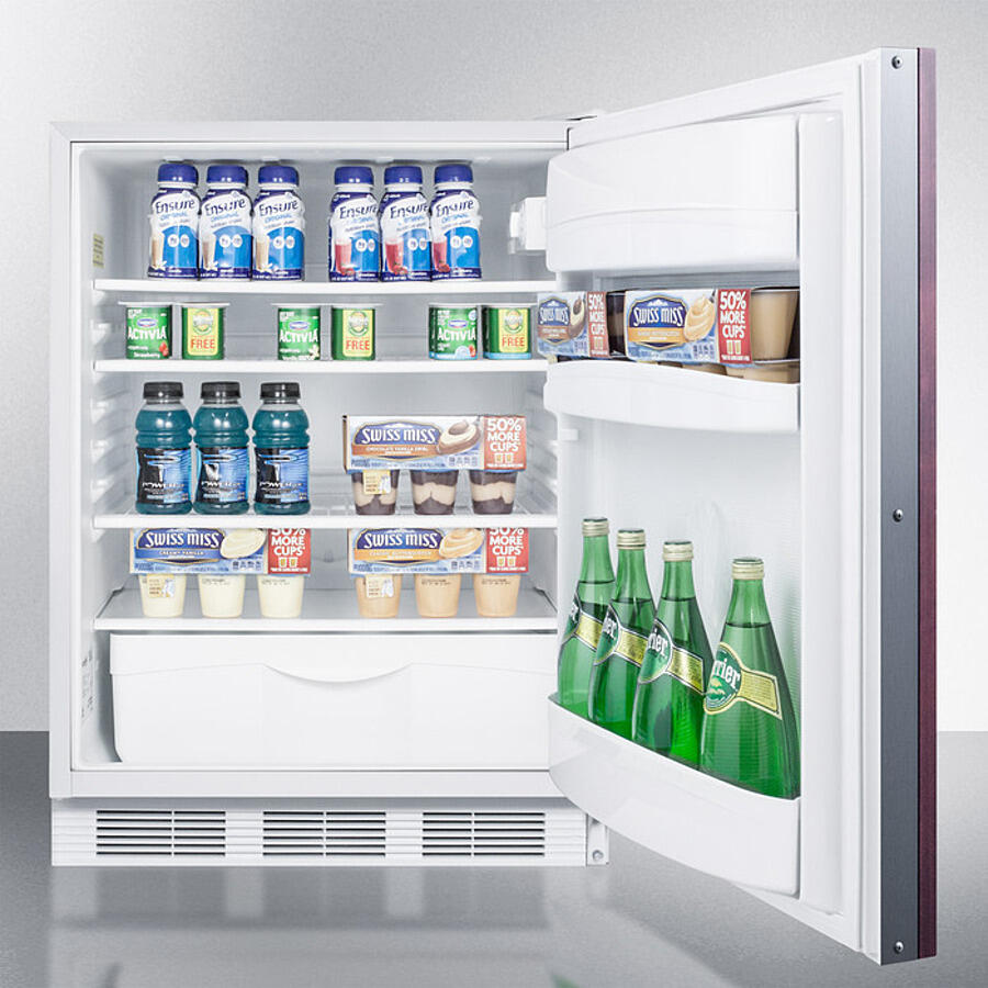 Summit FF6WBI7IFADA Ada Compliant Commercial All-Refrigerator For Built-In General Purpose Use, Auto Defrost W/Integrated Door Frame For Overlay Panels And White Cabinet