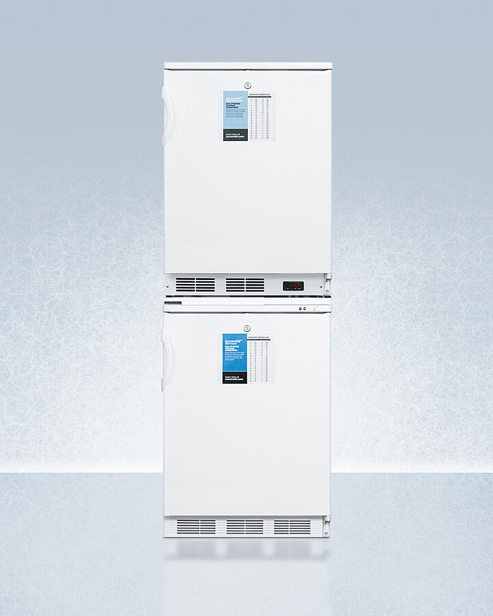 Summit FF7LWVT65MLSTACKPRO Ff7Lwpro Auto Defrost All-Refrigerator With Digital Controls Stacked With -25 C Manual Defrost Vt65Mlpro All-Freezer, Both With Factory-Installed Probe Holes