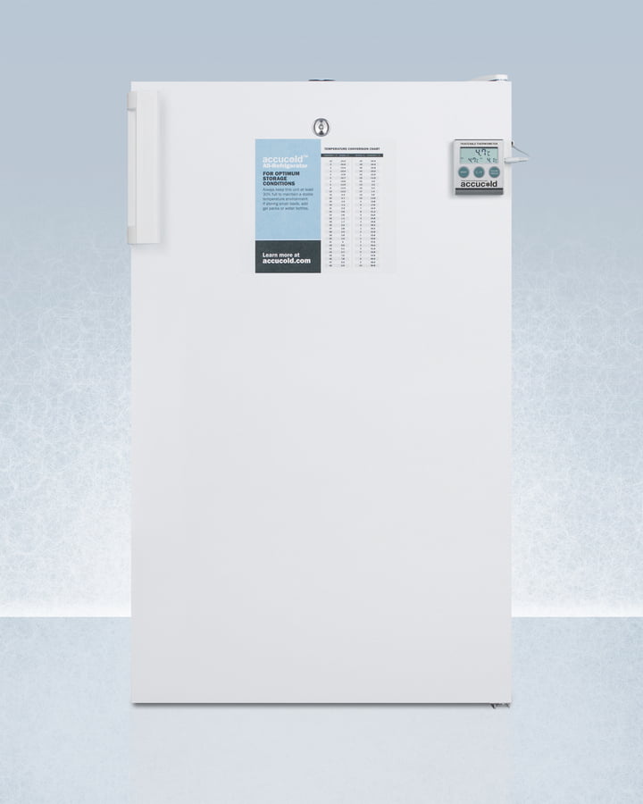 Summit FF511LBI7PLUS2 Commercially Approved 20" Wide Built-In Undercounter All-Refrigerator, Auto Defrost With An Internal Fan, Nist Calibatred Thermometer, And Lock