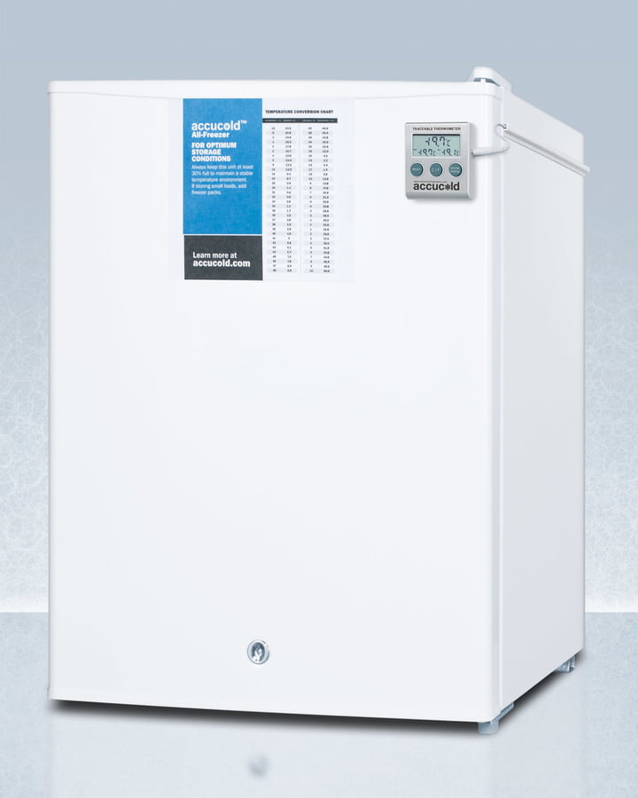 Summit FS30LPLUS2 Compact Manual Defrost All-Freezer For Medical/General Purpose Use, With Nist Calibrated Thermometer And Lock