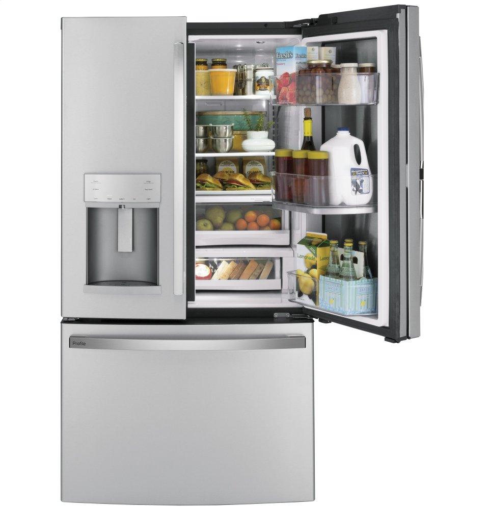 Ge Appliances PFD28KYNFS Ge Profile&#8482; Series 27.7 Cu. Ft. Fingerprint Resistant French-Door Refrigerator With Door In Door And Hands-Free Autofill