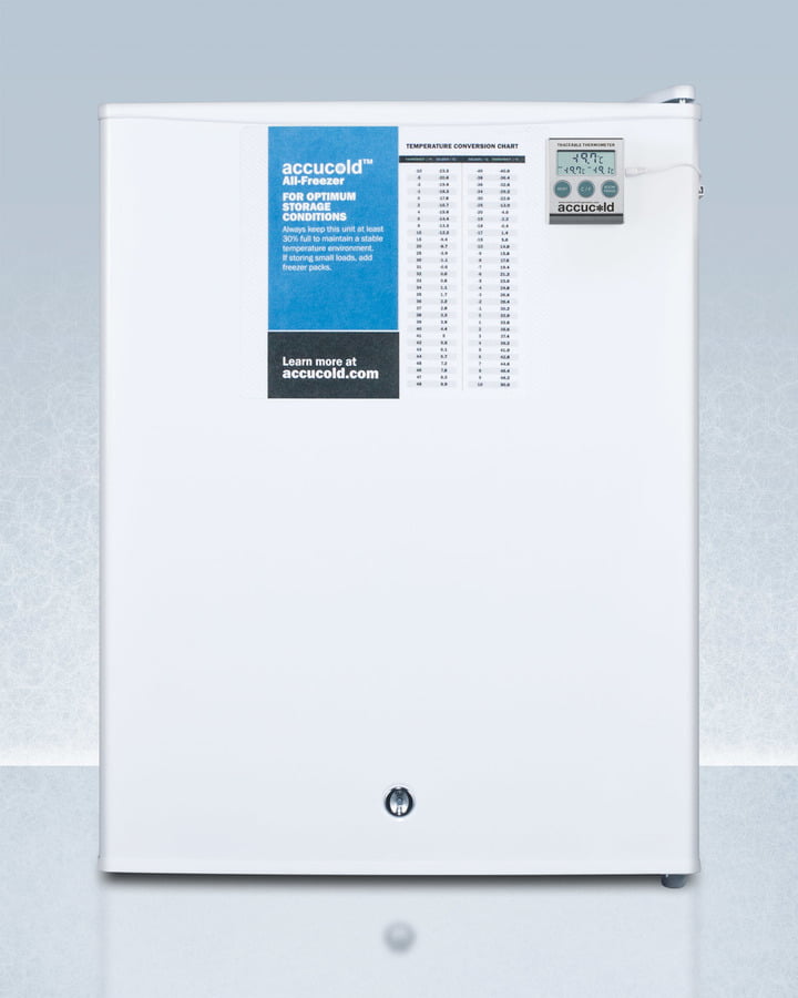 Summit FS30LPLUS2 Compact Manual Defrost All-Freezer For Medical/General Purpose Use, With Nist Calibrated Thermometer And Lock