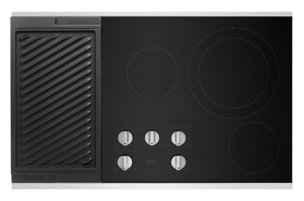 Maytag MEC8836HS 36-Inch Electric Cooktop With Reversible Grill And Griddle