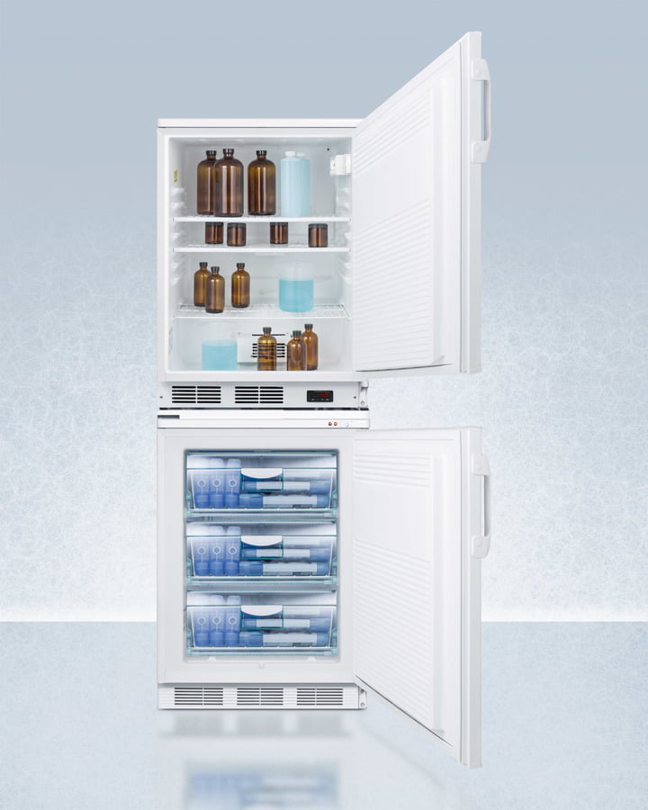 Summit FF6LVT65MLSTACKPRO Ff6Lpro Auto Defrost All-Refrigerator With Digital Controls Stacked With -25 C Manual Defrost Vt65Mlpro All-Freezer, Both With Factory-Installed Probe Holes