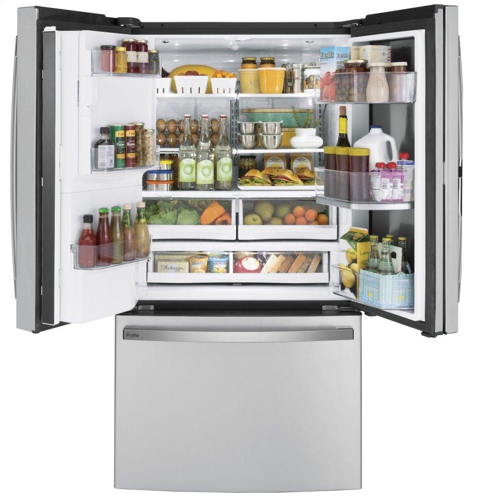 Ge Appliances PFD28KYNFS Ge Profile&#8482; Series 27.7 Cu. Ft. Fingerprint Resistant French-Door Refrigerator With Door In Door And Hands-Free Autofill