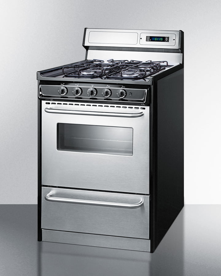 Summit TTM63027BKSW 24" Wide Gas Range