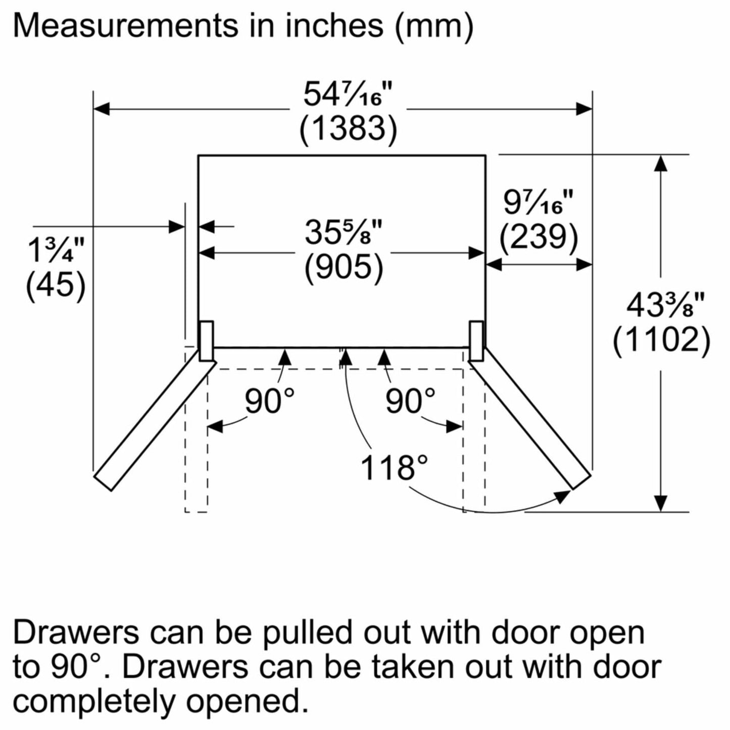 Bosch B36CL80ENS 800 Series French Door Bottom Mount Refrigerator 36'' Easy Clean Stainless Steel B36Cl80Ens