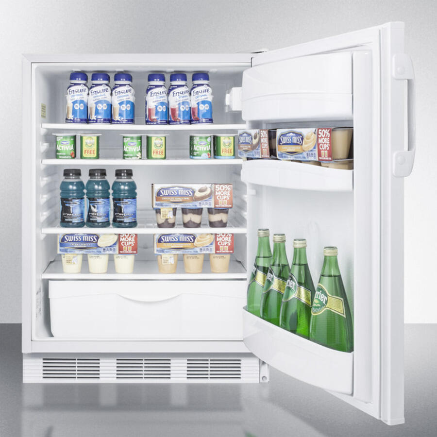 Summit FF6BIADA Ada Compliant All-Refrigerator For Built-In General Purpose Use, With Automatic Defrost Operation And White Exterior