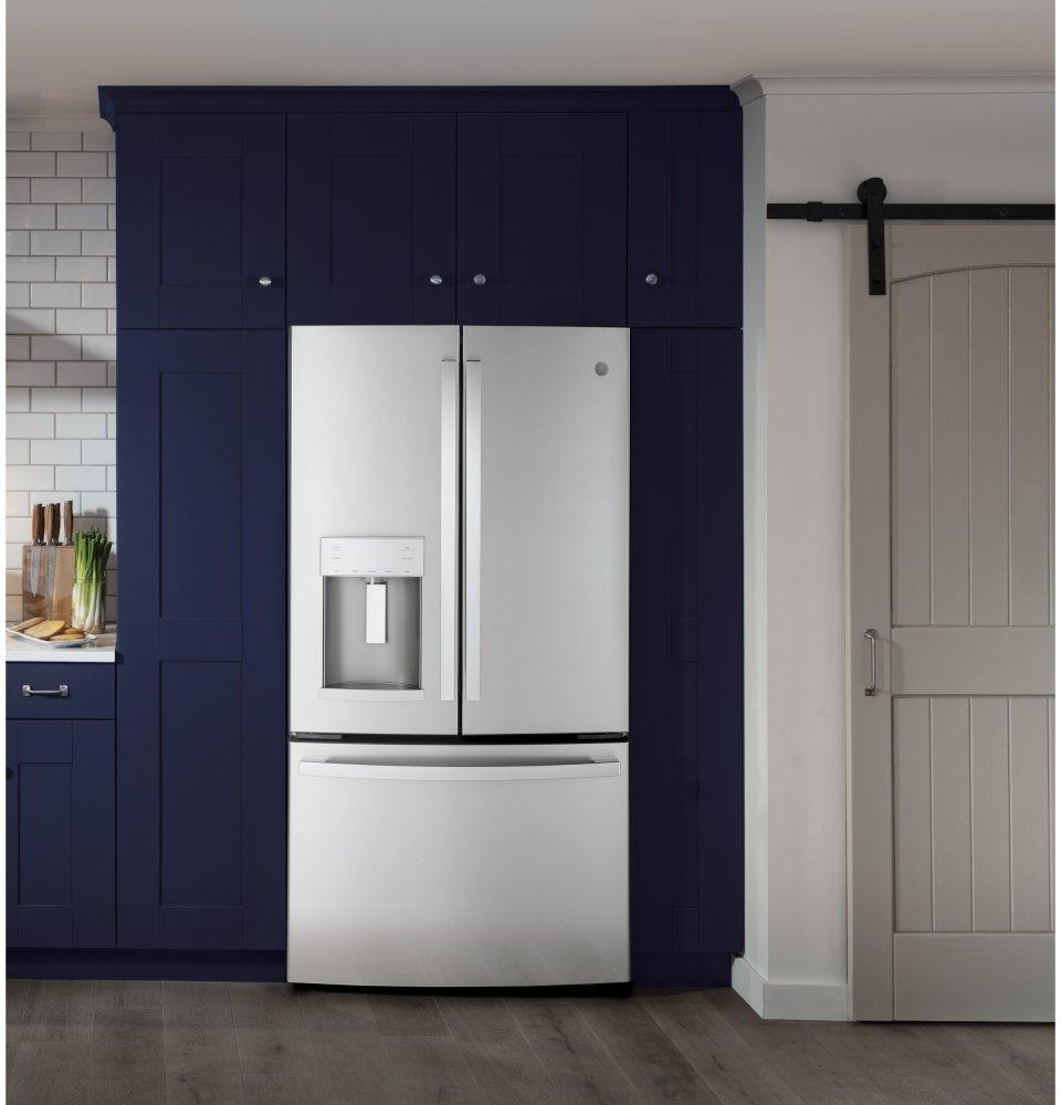 Ge Appliances GYE22GYNFS Ge® Energy Star® 22.1 Cu. Ft. Counter-Depth Fingerprint Resistant French-Door Refrigerator