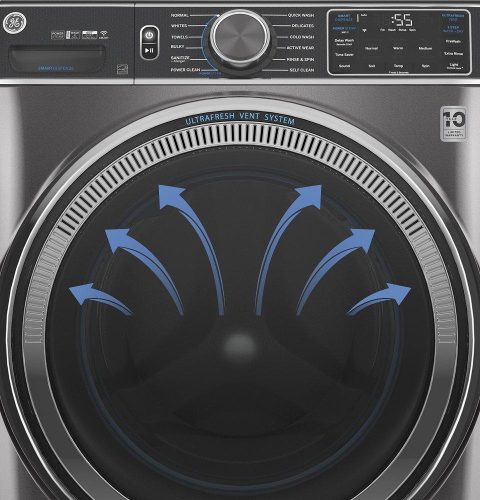Ge Appliances GFW550SPNDG Ge® 4.8 Cu. Ft. Capacity Smart Front Load Energy Star® Washer With Ultrafresh Vent System With Odorblock&#8482; And Sanitize W/Oxi