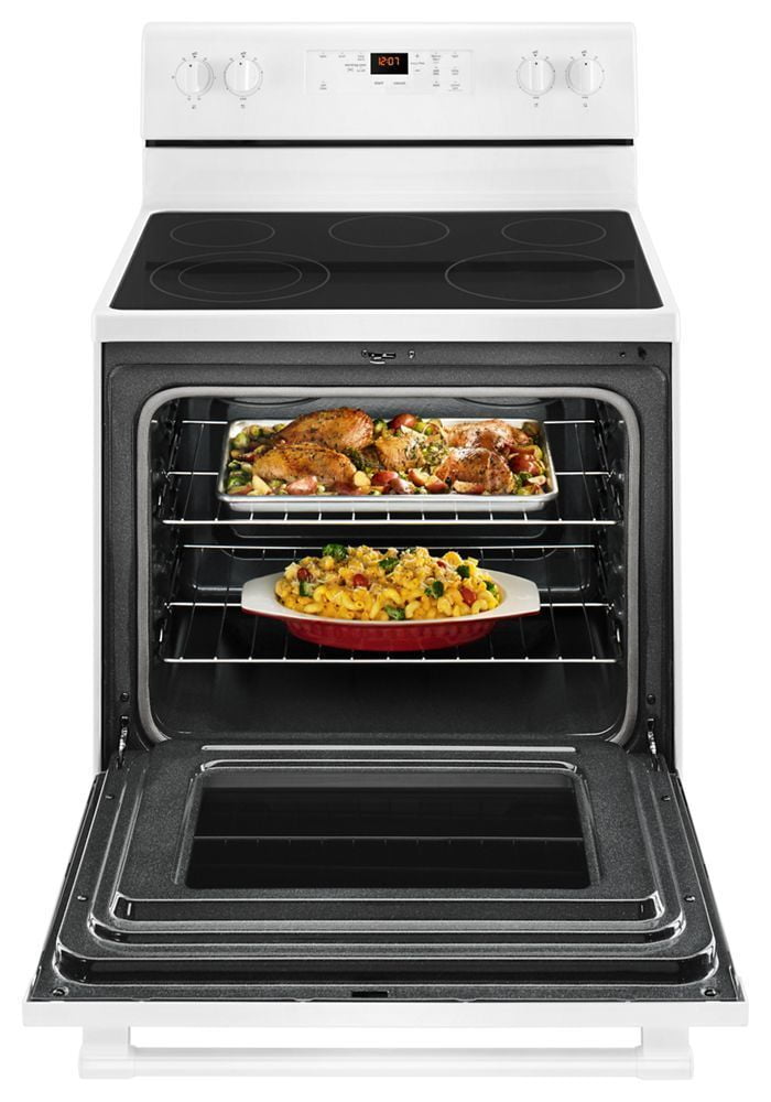 Maytag MER6600FW 30-Inch Wide Electric Range With Shatter-Resistant Cooktop - 5.3 Cu. Ft.