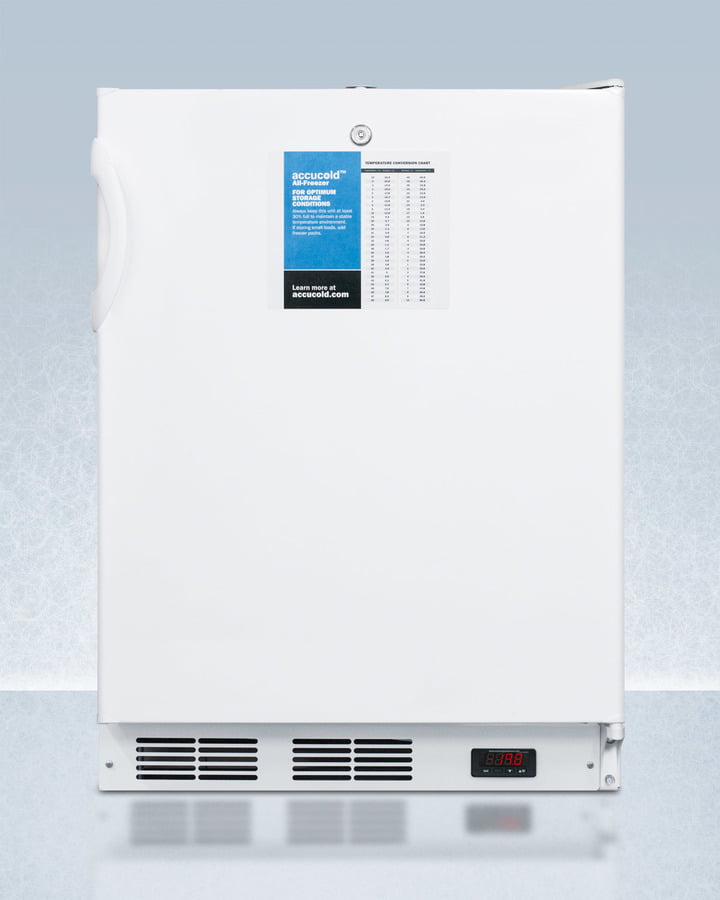 Summit VT65MLPROADA Ada Compliant 24" Wide -25 C All-Freezer For Freestanding Use, Manual Defrost With A Lock And Probe Hole For User-Installed Monitoring Equipment