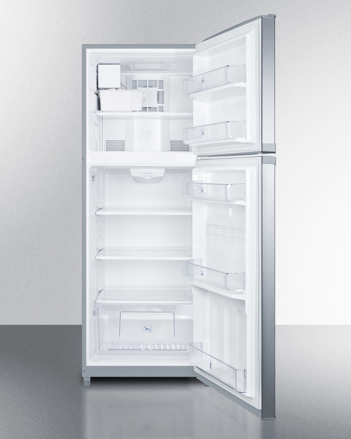 Summit FF1427SSIM 26" Wide Top Mount Refrigerator-Freezer With Icemaker