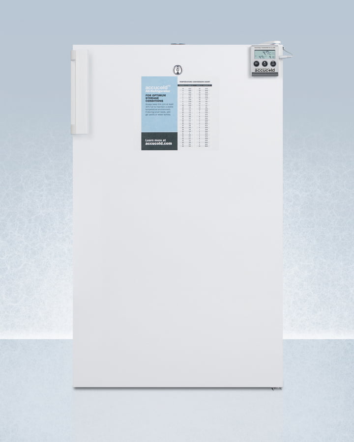 Summit FF511LBI7MED Commercially Listed 20" Wide All-Refrigerator For Built-In Use, With A Digital Thermostat, Internal Fan, Lock, Temperature Alarm, And Hospital Grade Plug