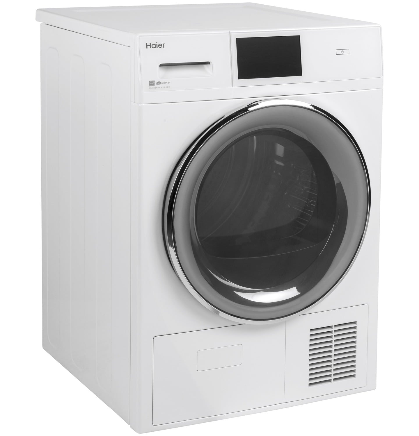 Haier QFT15ESSNWW 4.1 Cu.Ft. Capacity Smart 24" Ventless Condenser Frontload Electric Dryer With Stainless Steel Basket