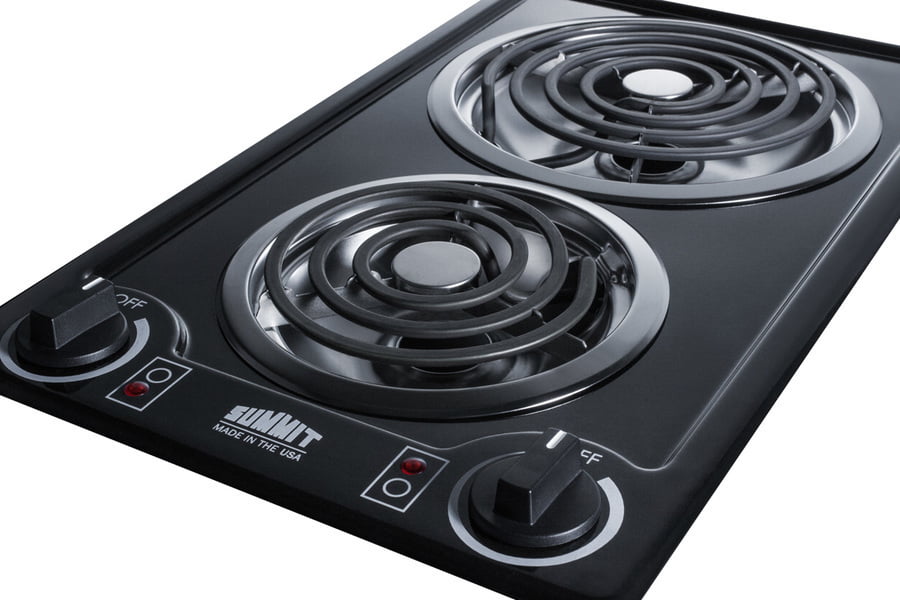 Summit CCE212BL 12" Wide 115V 2-Burner Coil Cooktop