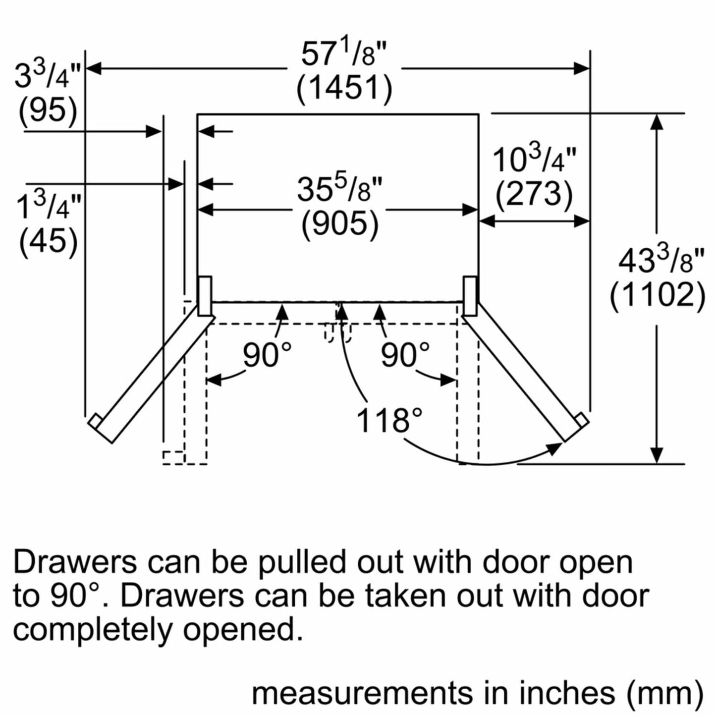 Bosch B36CD50SNB 500 Series French Door Bottom Mount Refrigerator 36'' Black Stainless Steel B36Cd50Snb