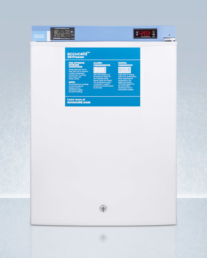 Summit FS30L7MED2 Compact Medical/Scientific All-Freezer With Digital Thermostat, Nist Calibrated Thermometer/Alarm, And Front Lock