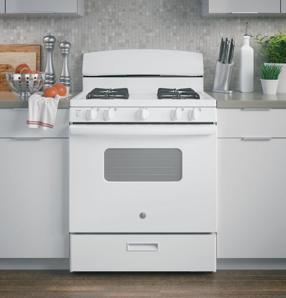 Ge Appliances JGBS10DEMWW Ge® 30" Free-Standing Front Control Gas Range