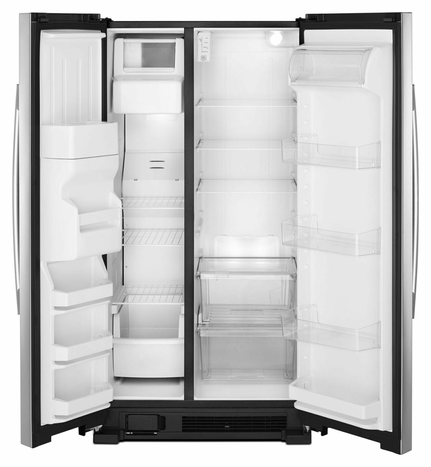 Amana ASI2575GRS 36-Inch Side-By-Side Refrigerator With Dual Pad External Ice And Water Dispenser - Black-On-Stainless