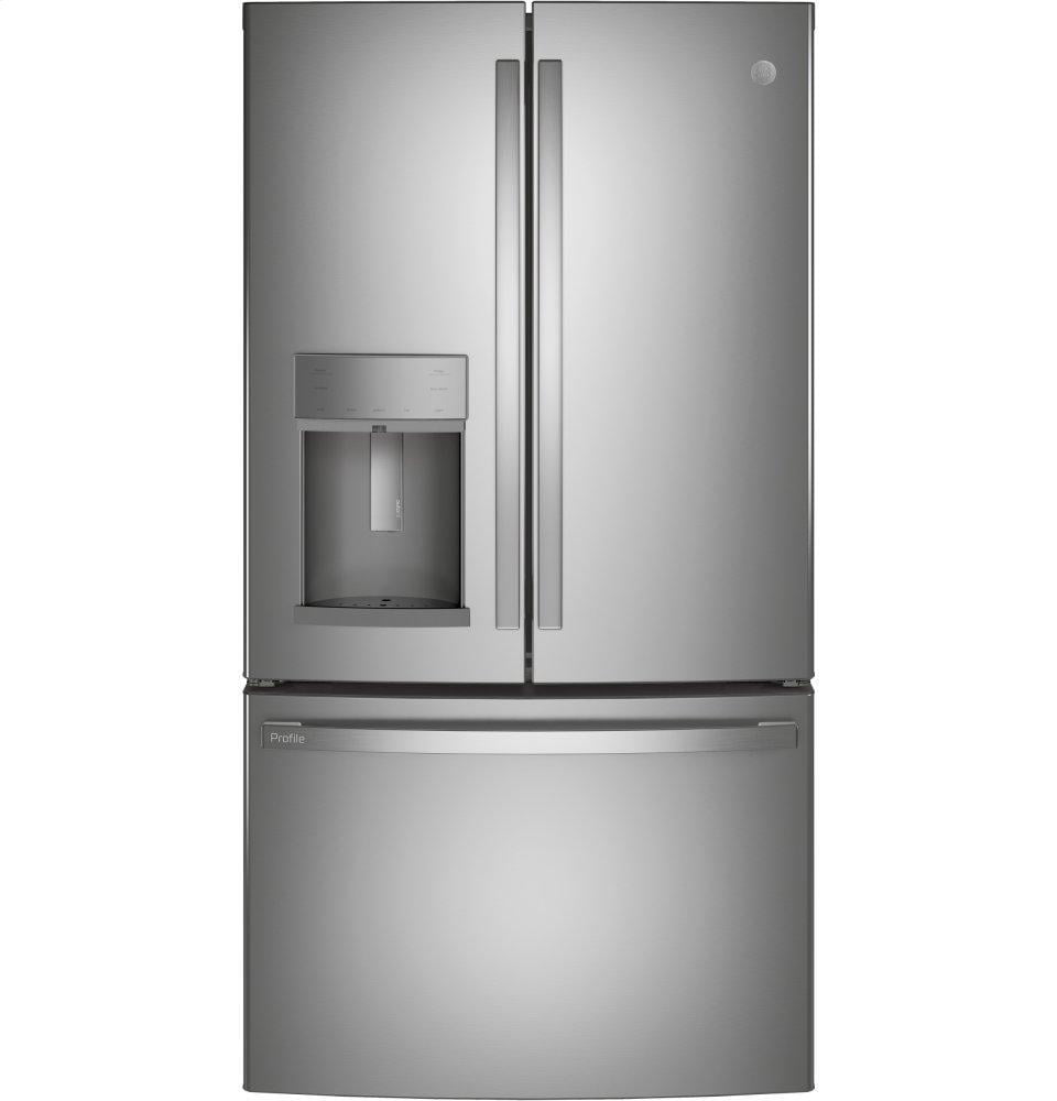 Ge Appliances PYD22KYNFS Ge Profile™ Series 22.1 Cu. Ft. Counter-Depth Fingerprint Resistant French-Door Refrigerator With Door In Door And Hands-Free Autofill