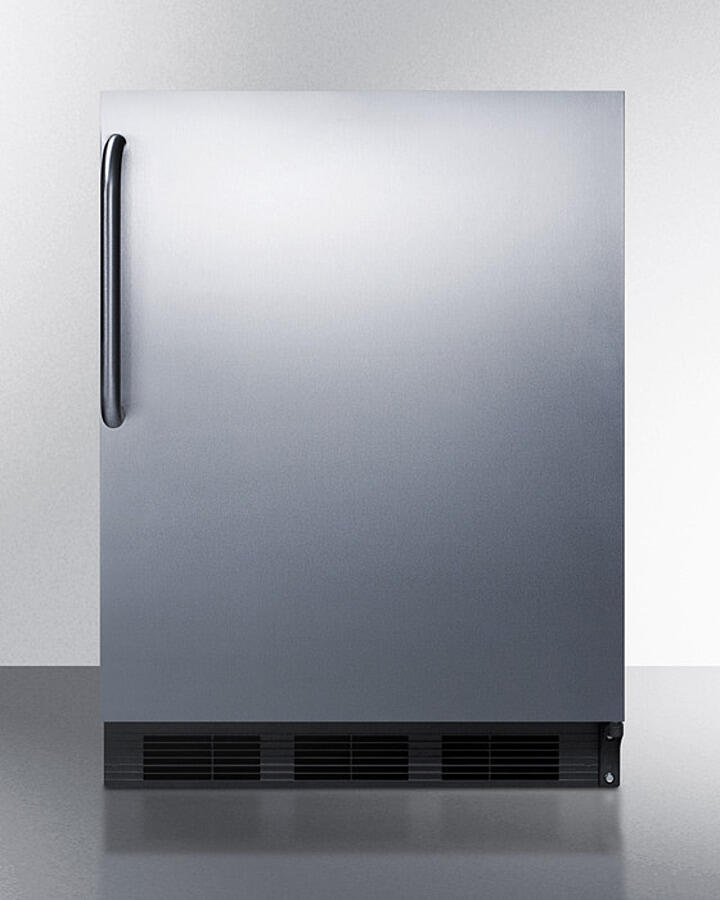 Summit FF6BK7CSSADA Ada Compliant Commercial All-Refrigerator For Built-In General Purpose Use, Auto Defrost With A Fully Wrapped Stainless Steel Exterior