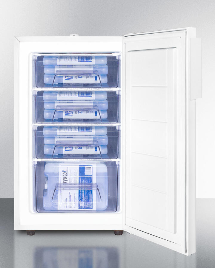 Summit FS407LMEDADA Ada Compliant 20" Wide All-Freezer With High Temperature Alarm, Lock, And Hospital Grade Cord