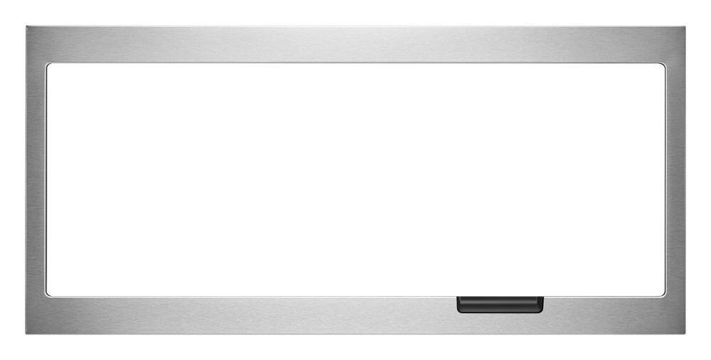 Built-in Low Profile Microwave Slim Trim Kit with Pocket Handle - Stainless Steel