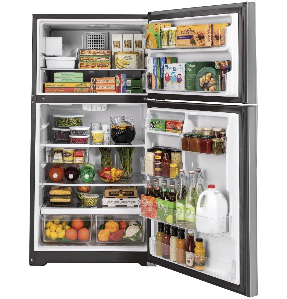 GE Profile refrigerator is a top-freezer model that's energy