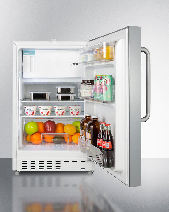 Summit ALRF48CSS 20" Wide Built-In Refrigerator-Freezer, Ada Compliant