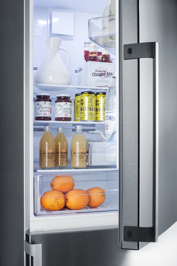 Summit FFBF247SSIM 24" Wide Bottom Freezer Refrigerator With Icemaker