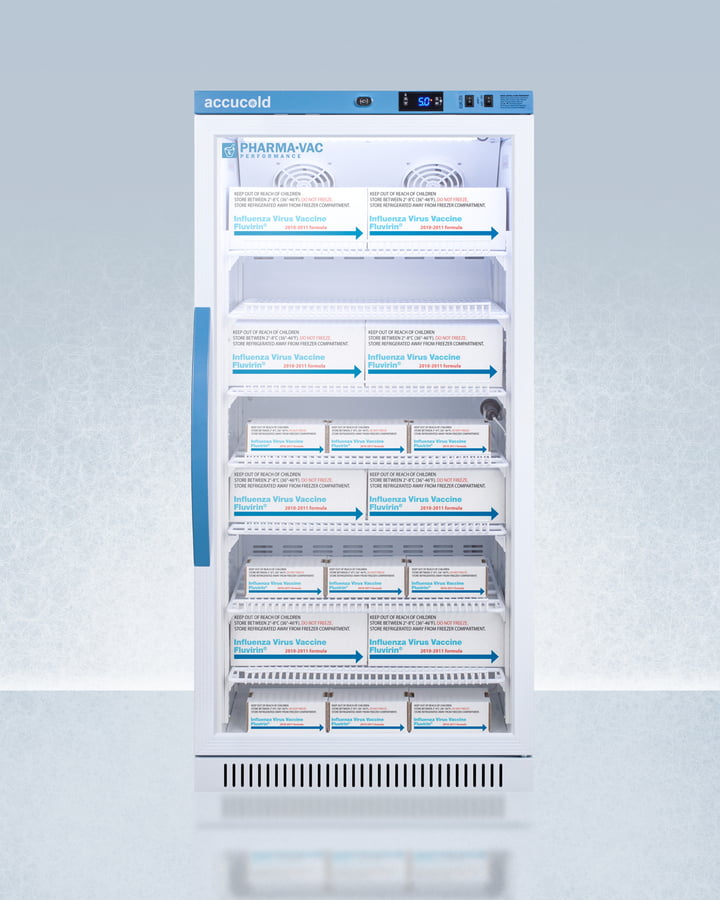 Summit ARG8PV Performance Series Pharma-Vac 8 Cu.Ft. Upright Glass Door Commercial All-Refrigerator For The Display And Refrigeration Of Vaccines