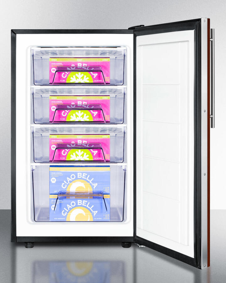 Summit FS408BLBI7IFADA Commercially Listed Ada Compliant 20" Wide Built-In Undercounter All-Freezer, -20 C Capable With A Lock And Integrated Door Frame For Full Overlay Panels