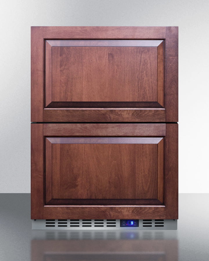 Summit SCFF532D Built-In Undercounter Two-Drawer All-Freezer With Frost-Free Operation, Stainless Steel Construction, And Panel-Ready Drawer Fronts