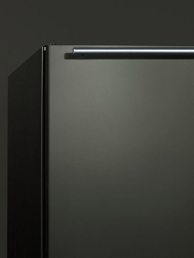 Summit FF63BBIKSHHADA Ada Compliant Built-In Undercounter All-Refrigerator For Residential Use, Auto Defrost With Black Stainless Steel Wrapped Door, Horizontal Handle, And Black Cabinet