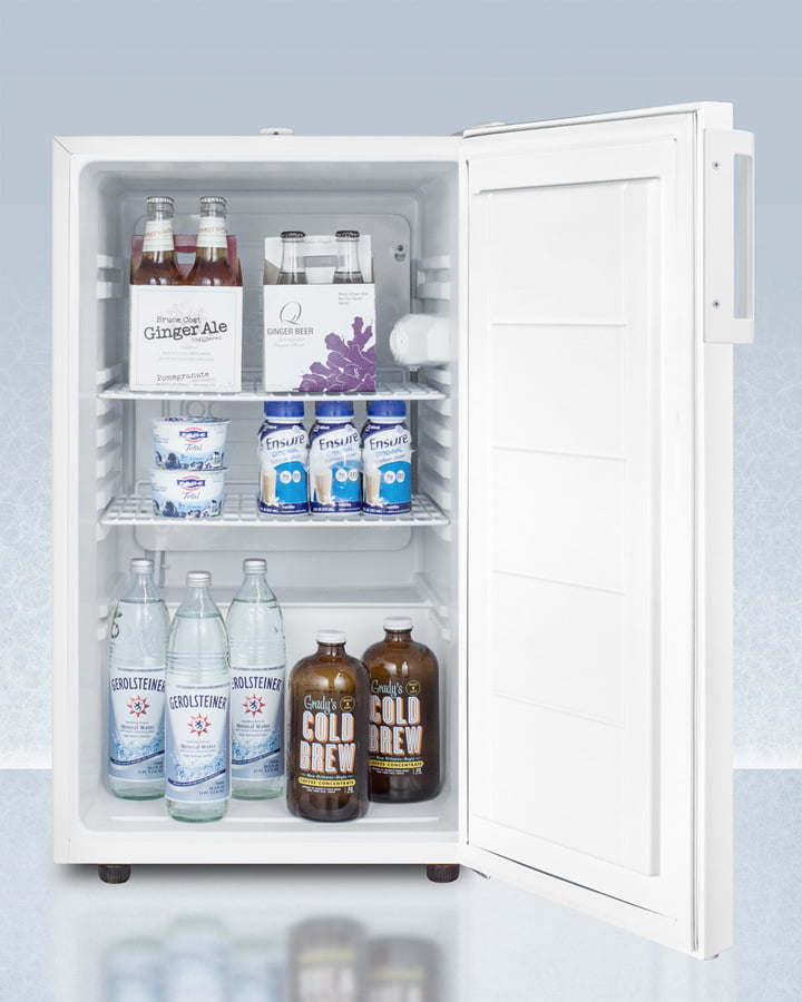 Summit FF511LBI7NZADA Commercially Approved Ada Compliant Nutrition Center Series All-Refrigerator In White For Built-In Or Freestanding Use, With Front Lock And Digital Temperature Display