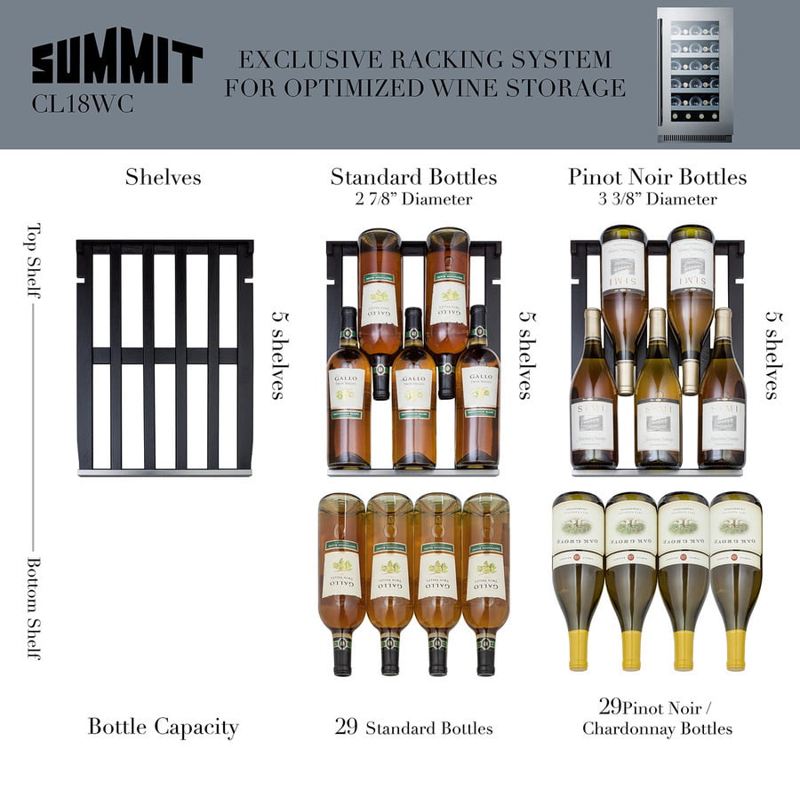 Summit CL18WCCSS 18" Wide Built-In Wine Cellar