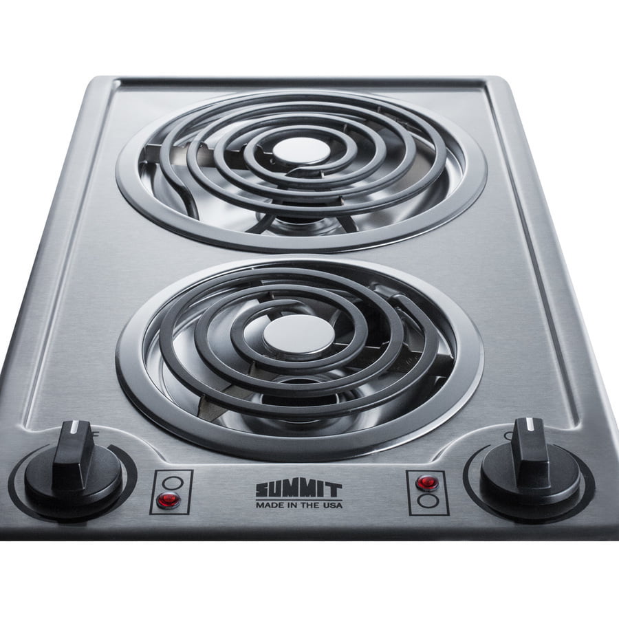 Summit CCE213SS 12" Wide 115V 2-Burner Coil Cooktop