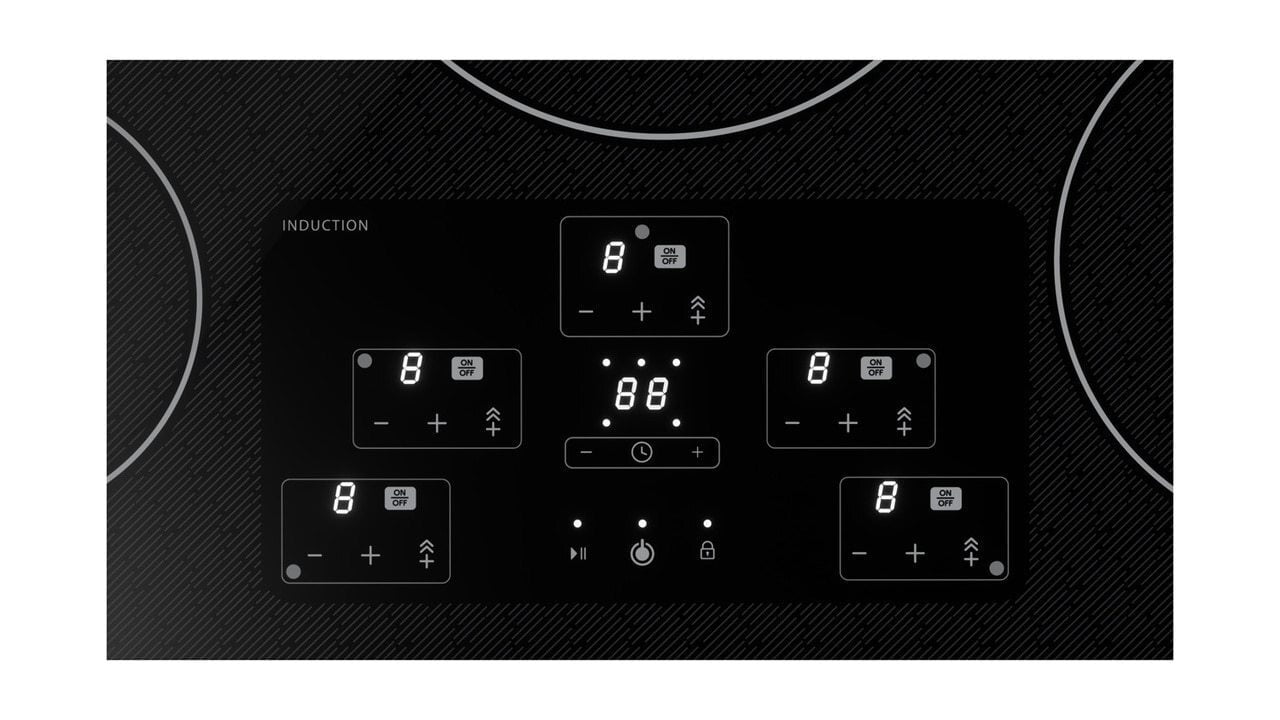 Sharp SDH3652DB 36 In. Width Induction Cooktop, European Black Mirror Finish Made With Premium Schott® Glass