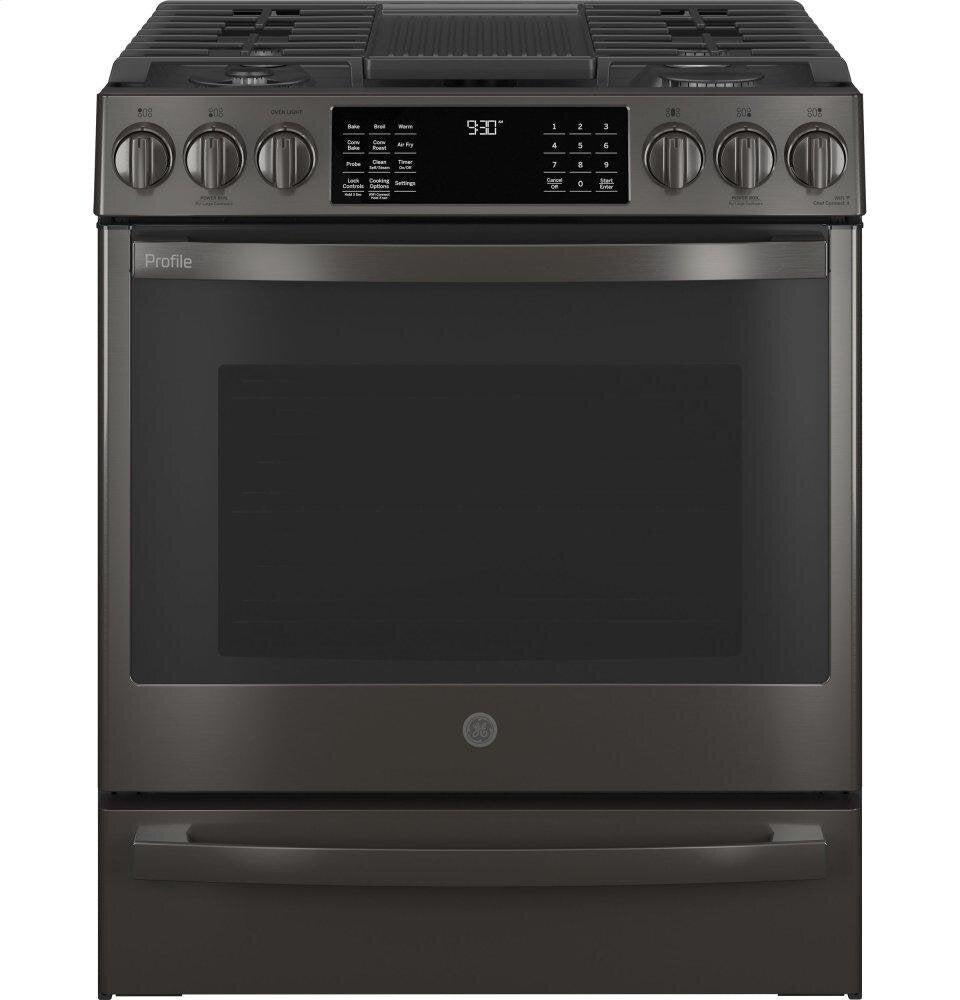 Ge Appliances PGS930BPTS Ge Profile&#8482; 30" Smart Slide-In Front-Control Gas Range With No Preheat Air Fry