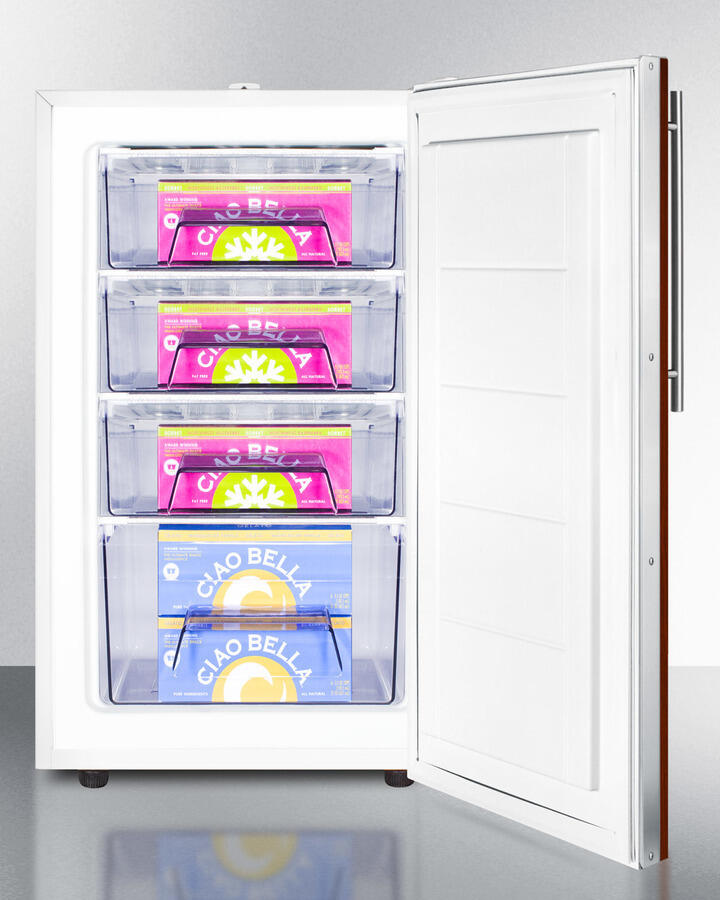 Summit FS407LBIIF 20" Wide Built-In Undercounter All-Freezer For General Purpose Use, -20 C Capable With A Lock And Integrated Door Frame For Full Overlay Panels