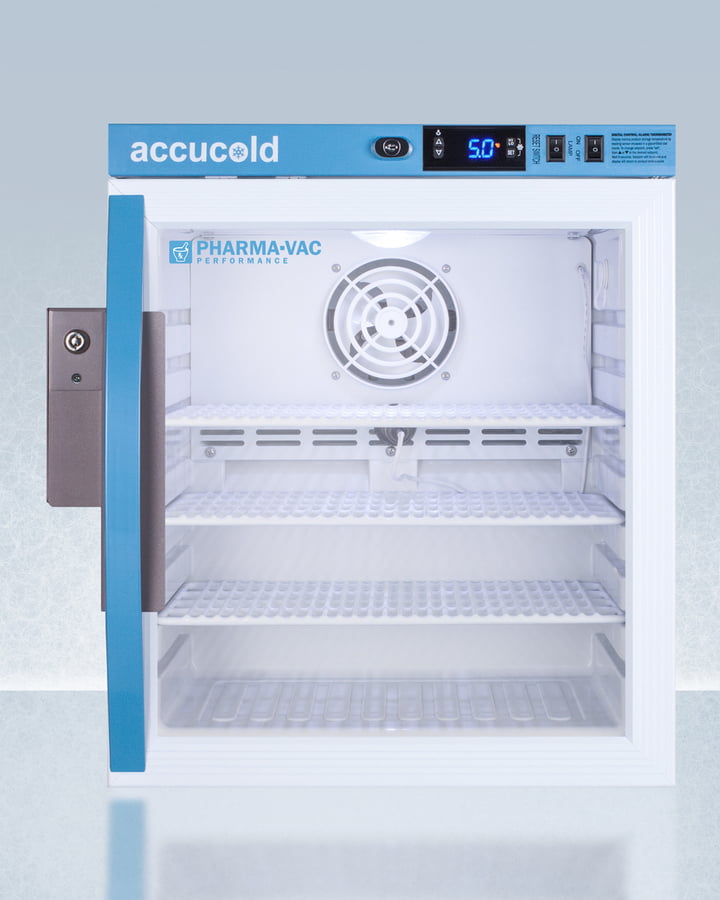 Summit ARG1PV Performance Series Pharma-Vac 1 Cu.Ft. Countertop Glass Door Commercial All-Refrigerator For The Display And Refrigeration Of Vaccines