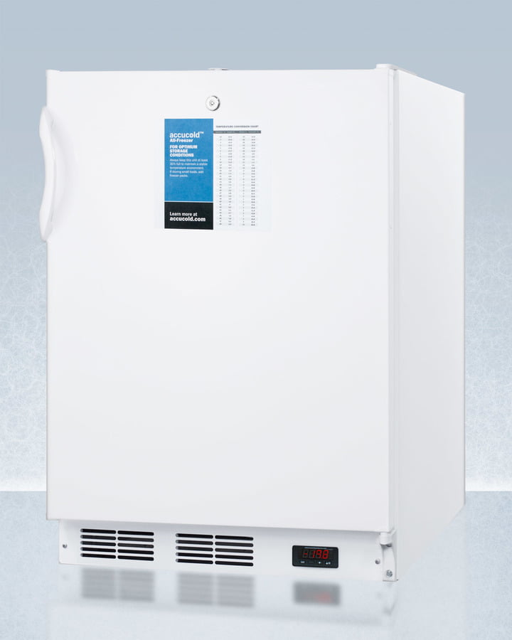 Summit VT65MLPROADA Ada Compliant 24" Wide -25 C All-Freezer For Freestanding Use, Manual Defrost With A Lock And Probe Hole For User-Installed Monitoring Equipment