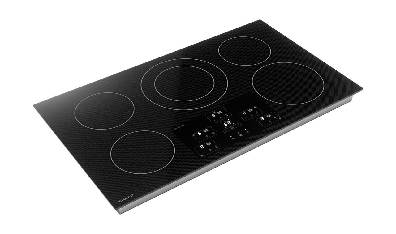 Sharp SDH3652DB 36 In. Width Induction Cooktop, European Black Mirror Finish Made With Premium Schott® Glass