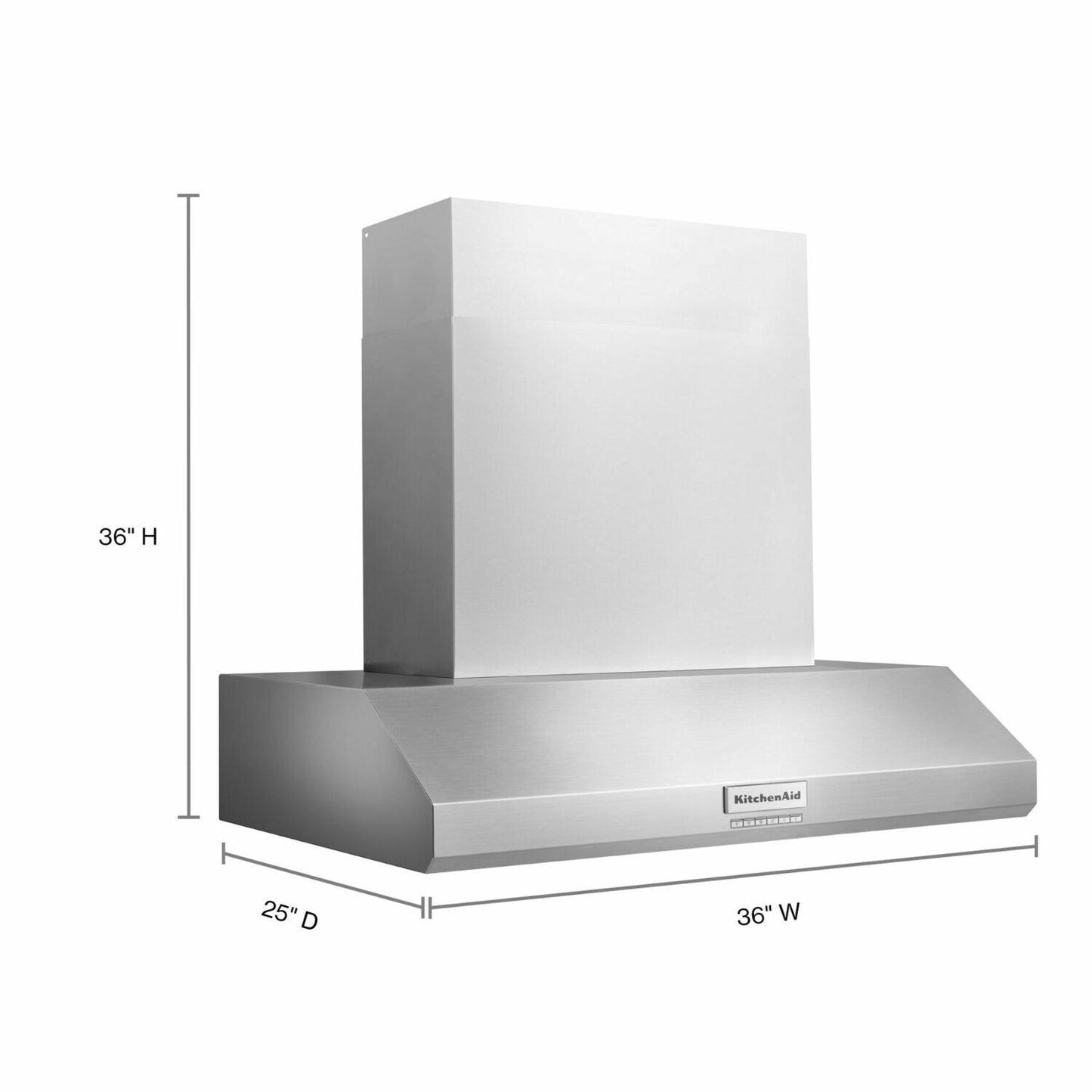 Kitchenaid KVWC956KSS 36" 585 Or 1170 Cfm Motor Class Commercial-Style Wall-Mount Canopy Range Hood - Stainless Steel