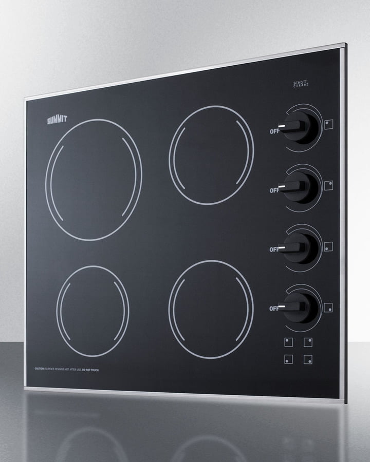 Summit CR425BL 24" Wide 230V 4-Burner Radiant Cooktop