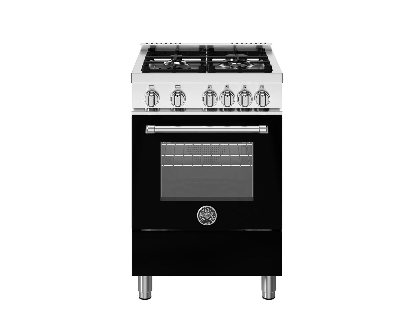 Bertazzoni MAS244GASNEV 24 Inch All Gas Range, 4 Burners Nero Matt